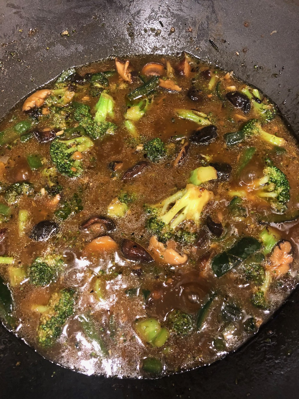 Simmer that sauce for the tofu garlic lo mein.