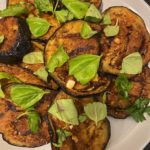 Grilled Eggplant with a Chickpea Tomato Stew