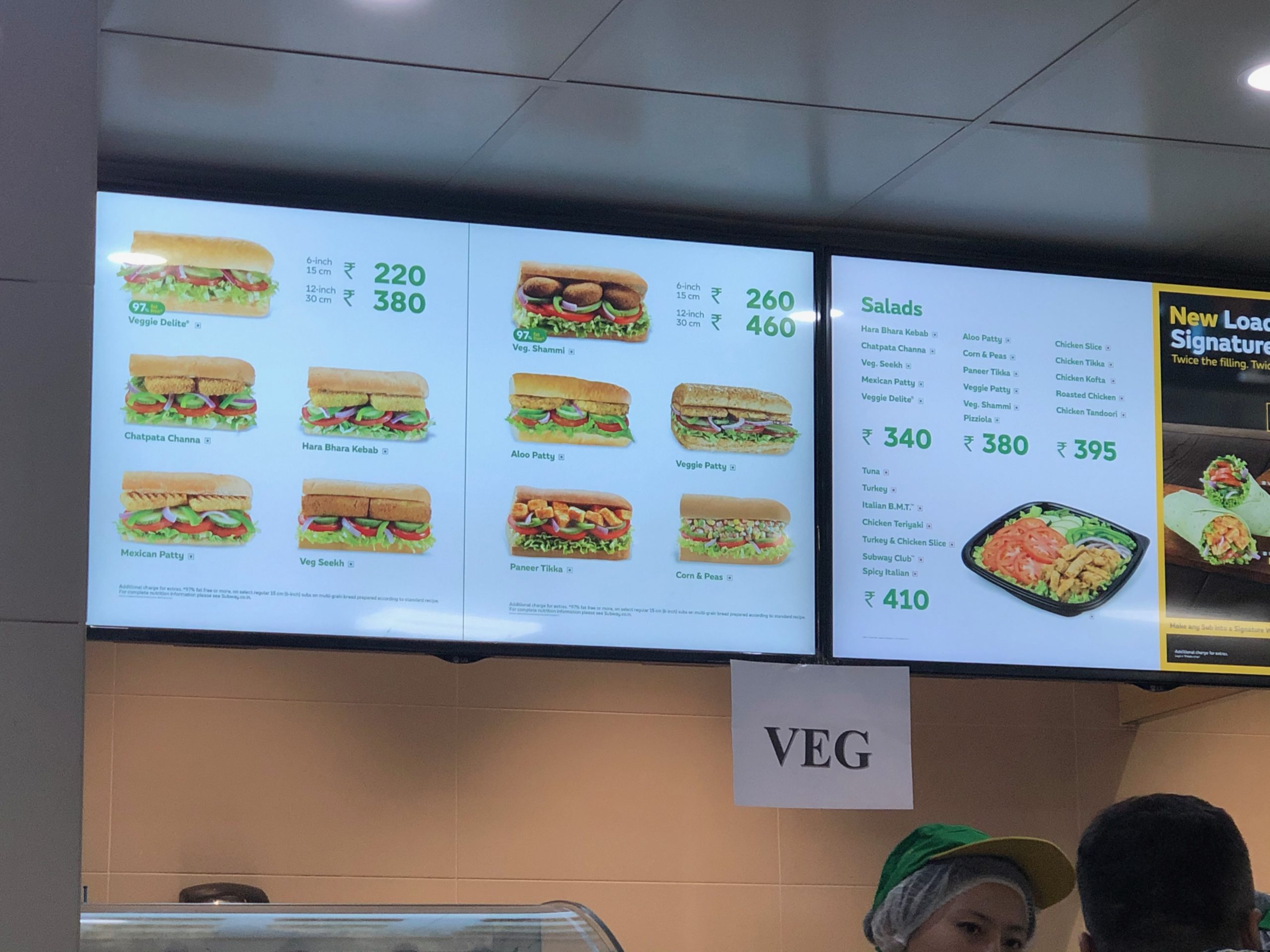 See how vegetarian friendly Subway is at the Goa airport?