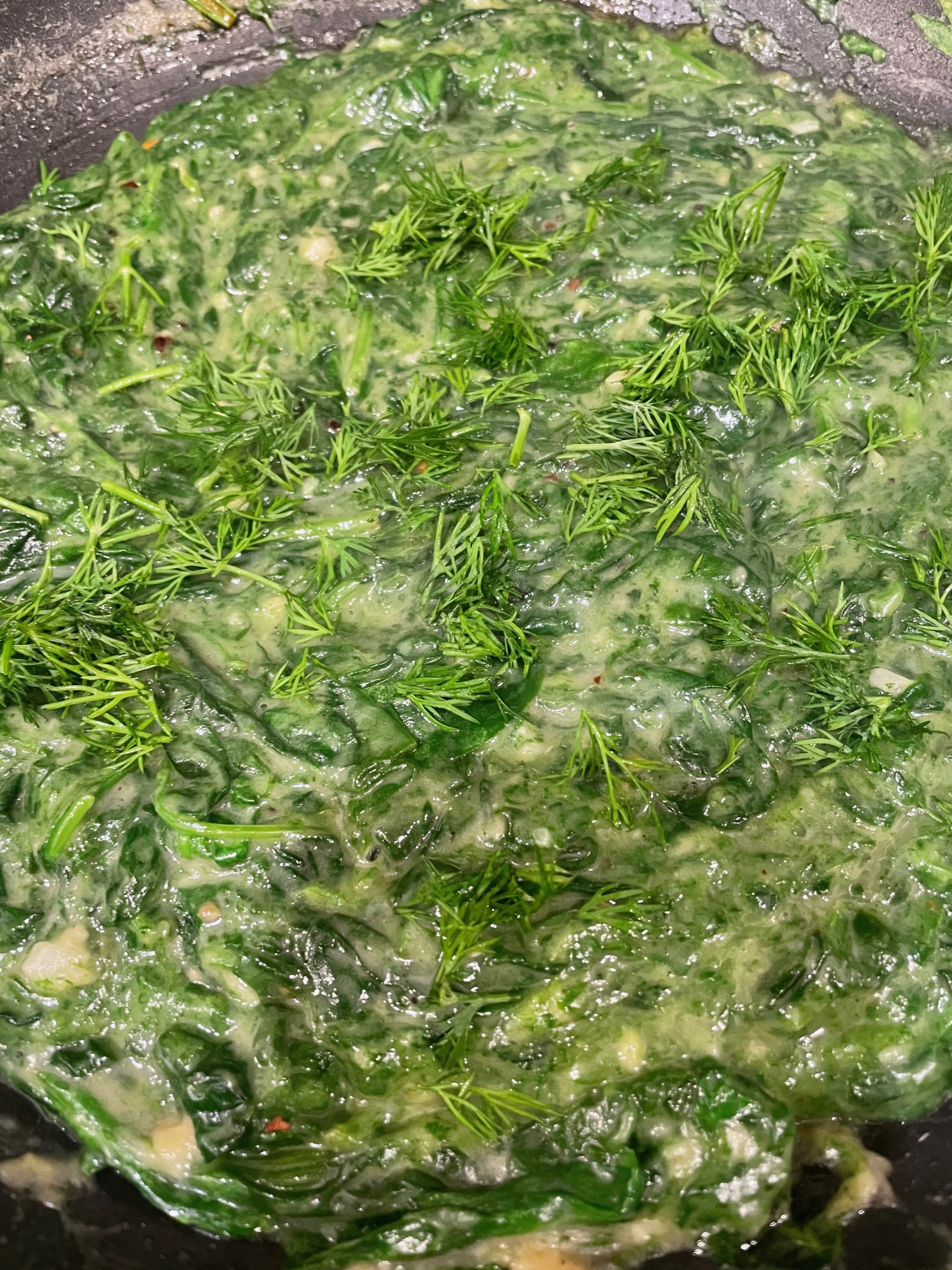 Hungarian creamed spinach is ready!